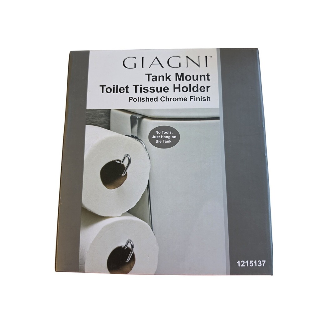 Giagni Tank Mount Toilet Tissue Holder Polished Chrome Finish 1215137 NEW